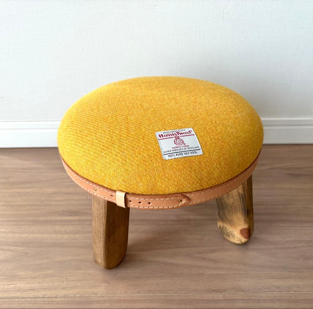 未使用 美品！Hasseltweet イエロー 円形スツール