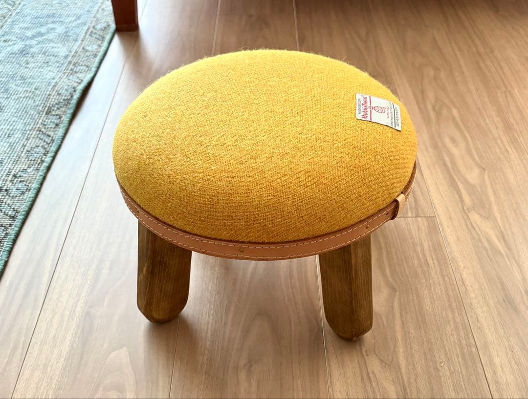 未使用 美品！Hasseltweet イエロー 円形スツール