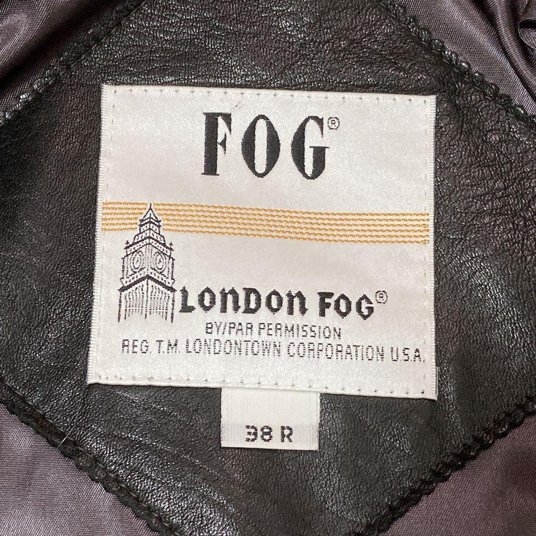 【美品】LONDON FOG ロンドンフォグ 短丈 レザーブルゾン カナダ製 黒