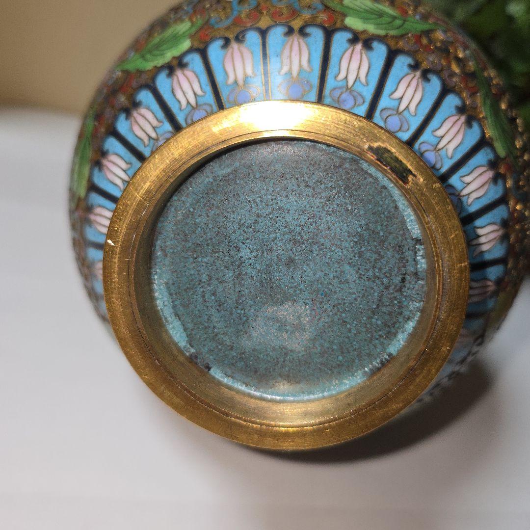 中国美術 骨董 景泰藍 七宝焼 飾瓶 花瓶 壺