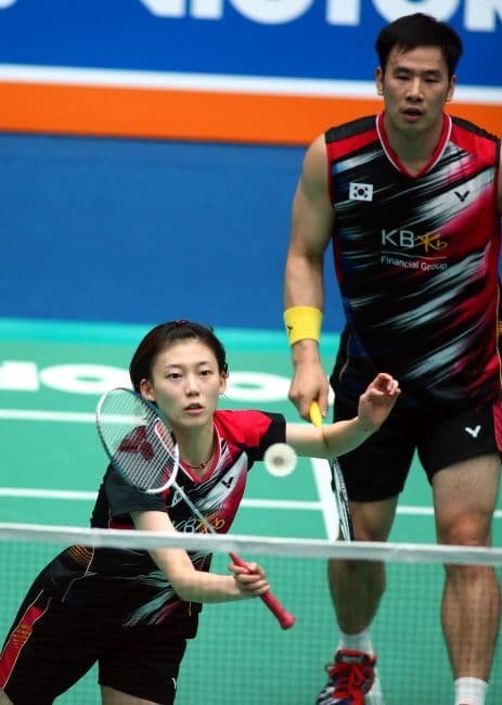 VICTOR韓国代表徐承宰選手着用モデル バドミントンシャツトナミ実業団NTT