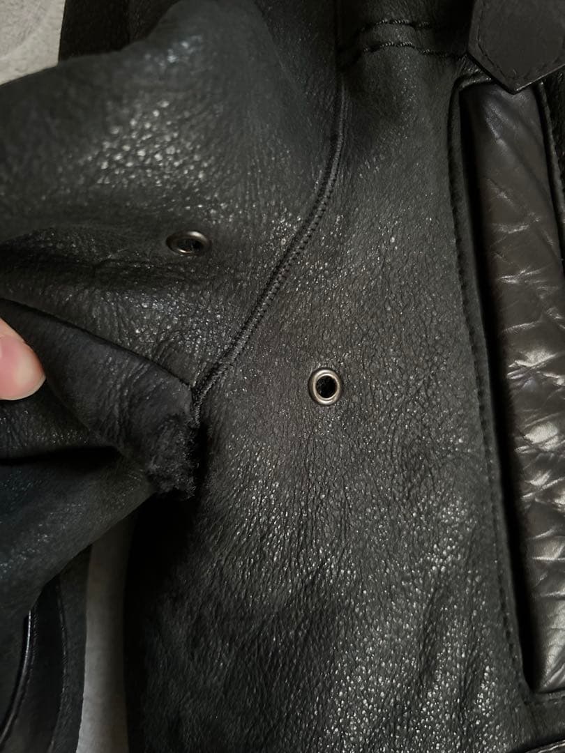 Neil Barrett 06AWレザームートンジャケットブラックarchive