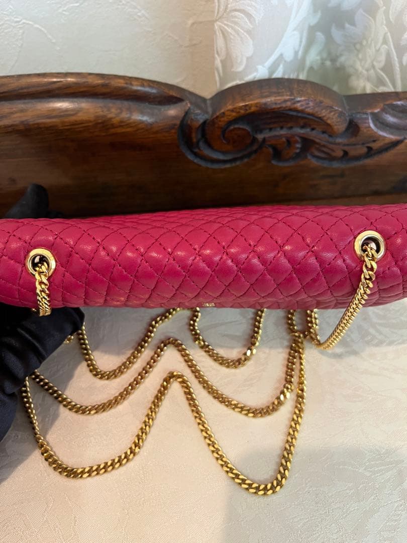 BALLY バリー ヴィンテージ キルティングショルダーバッグ ゴールドチェーン