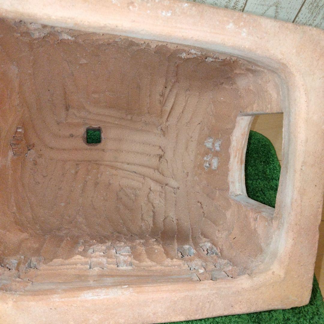 テラコッタ　クリスマス　ハウス　家　ホーム　煙突　キャンドル　ライト　ランプ