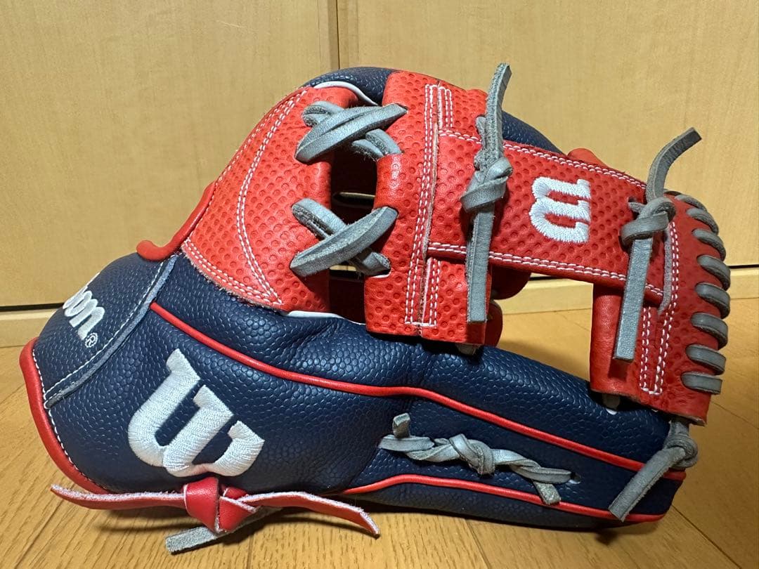 Wilson ウィルソン 軟式 87型 型付け済み ネイビー/レッド