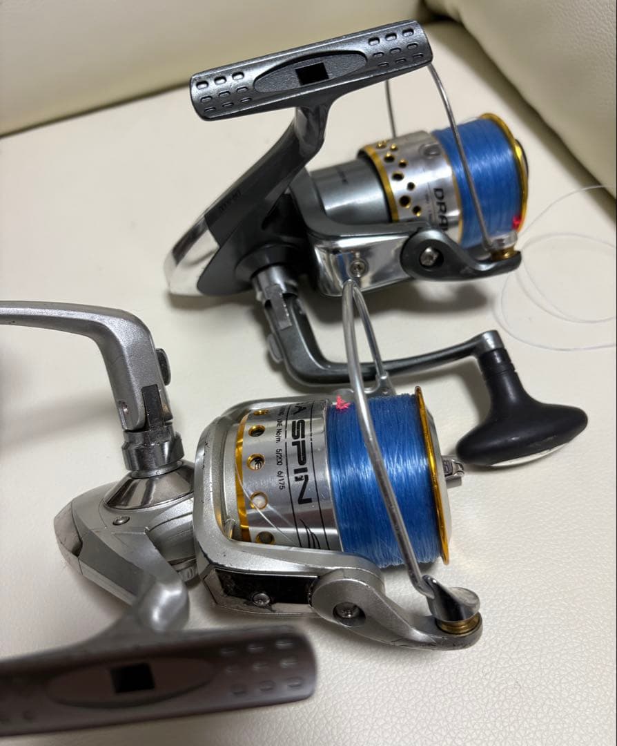 中古リール5台セット おまけ新品バッカン 投げ釣り