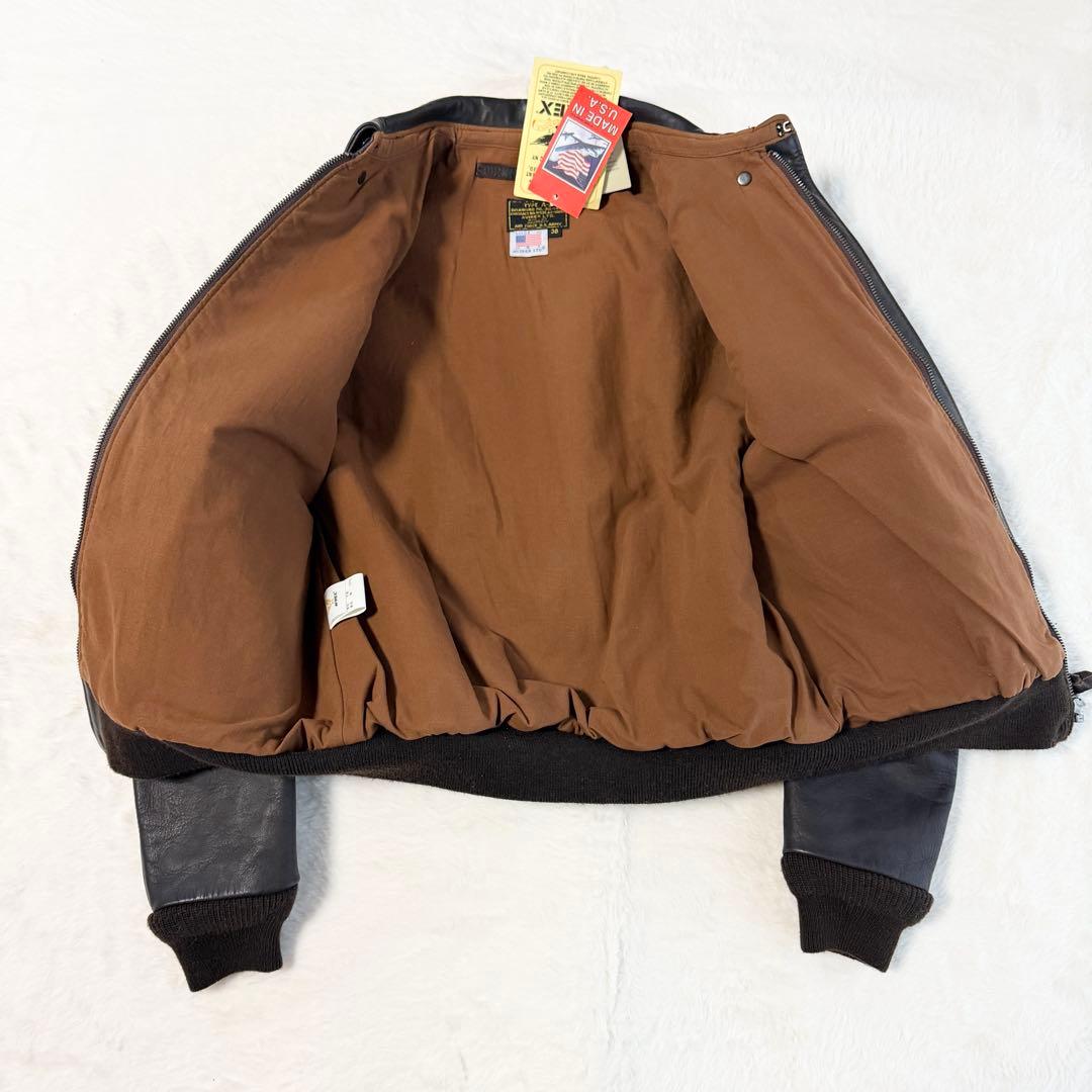 新品タグ AVIREX A-2 レザージャケット 本革 アメリカ製 38 M