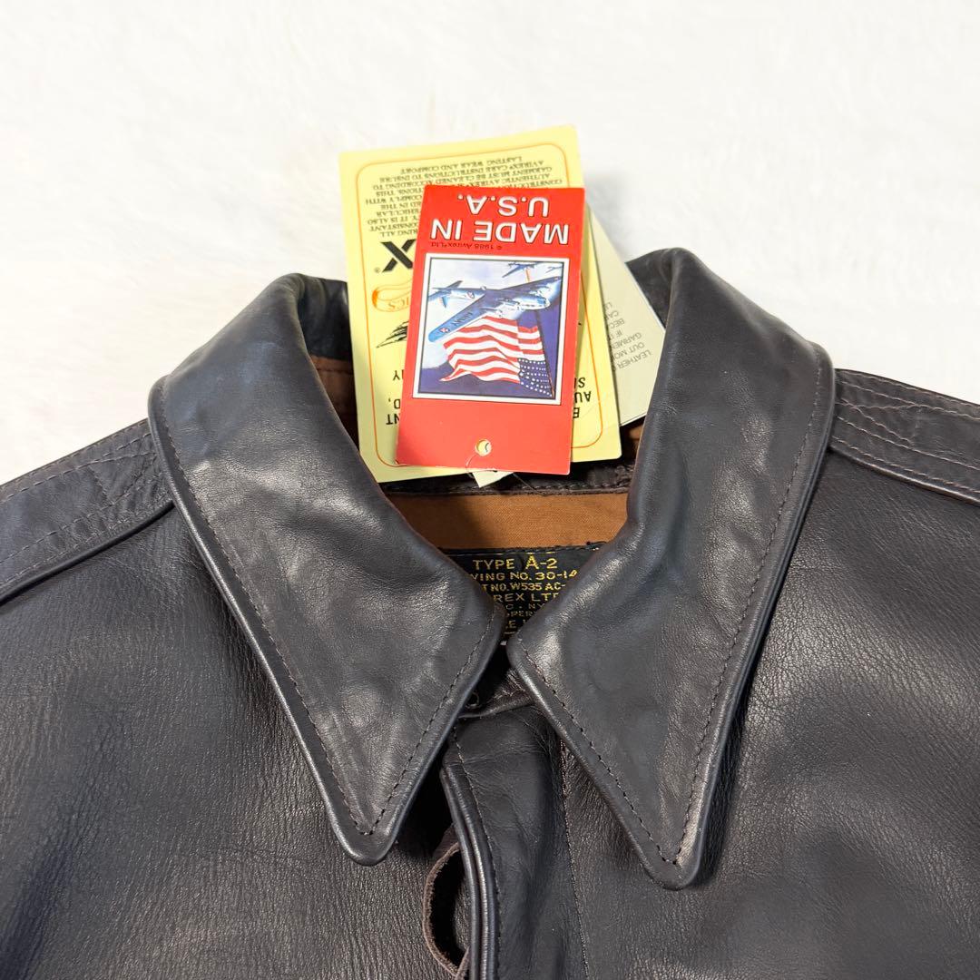 新品タグ AVIREX A-2 レザージャケット 本革 アメリカ製 38 M