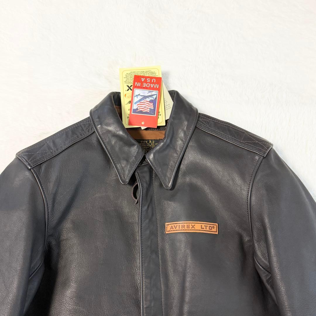 新品タグ AVIREX A-2 レザージャケット 本革 アメリカ製 38 M