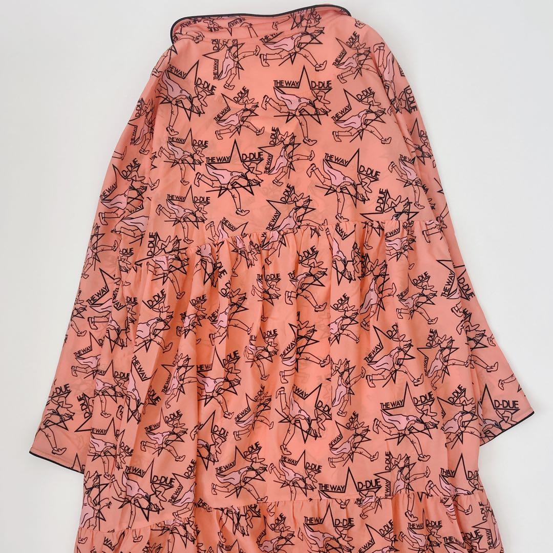 新品　D-due オレンジ　総柄　オオカミ　ワンピース　デドゥエ　アッシュペー