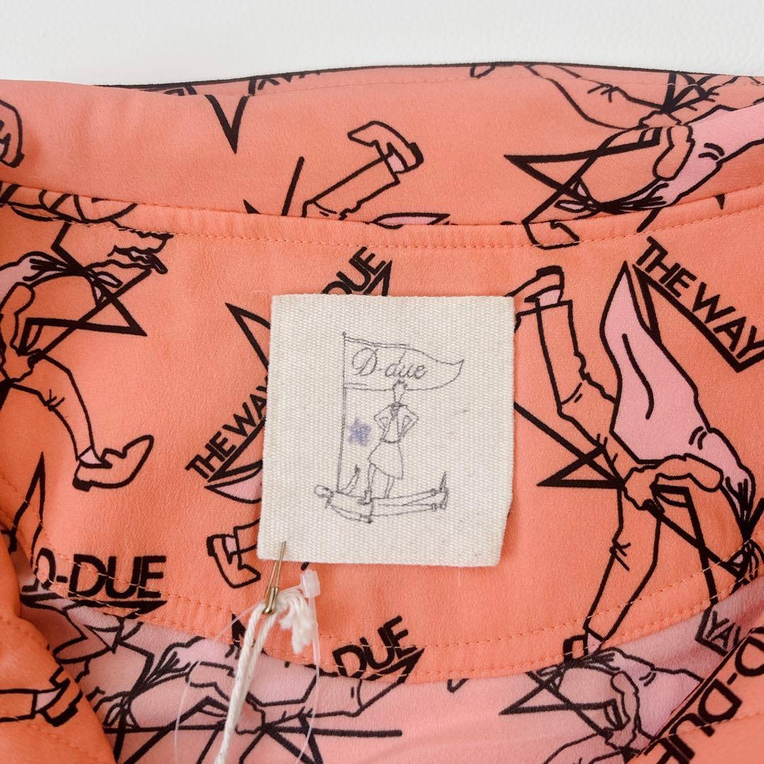 新品　D-due オレンジ　総柄　オオカミ　ワンピース　デドゥエ　アッシュペー