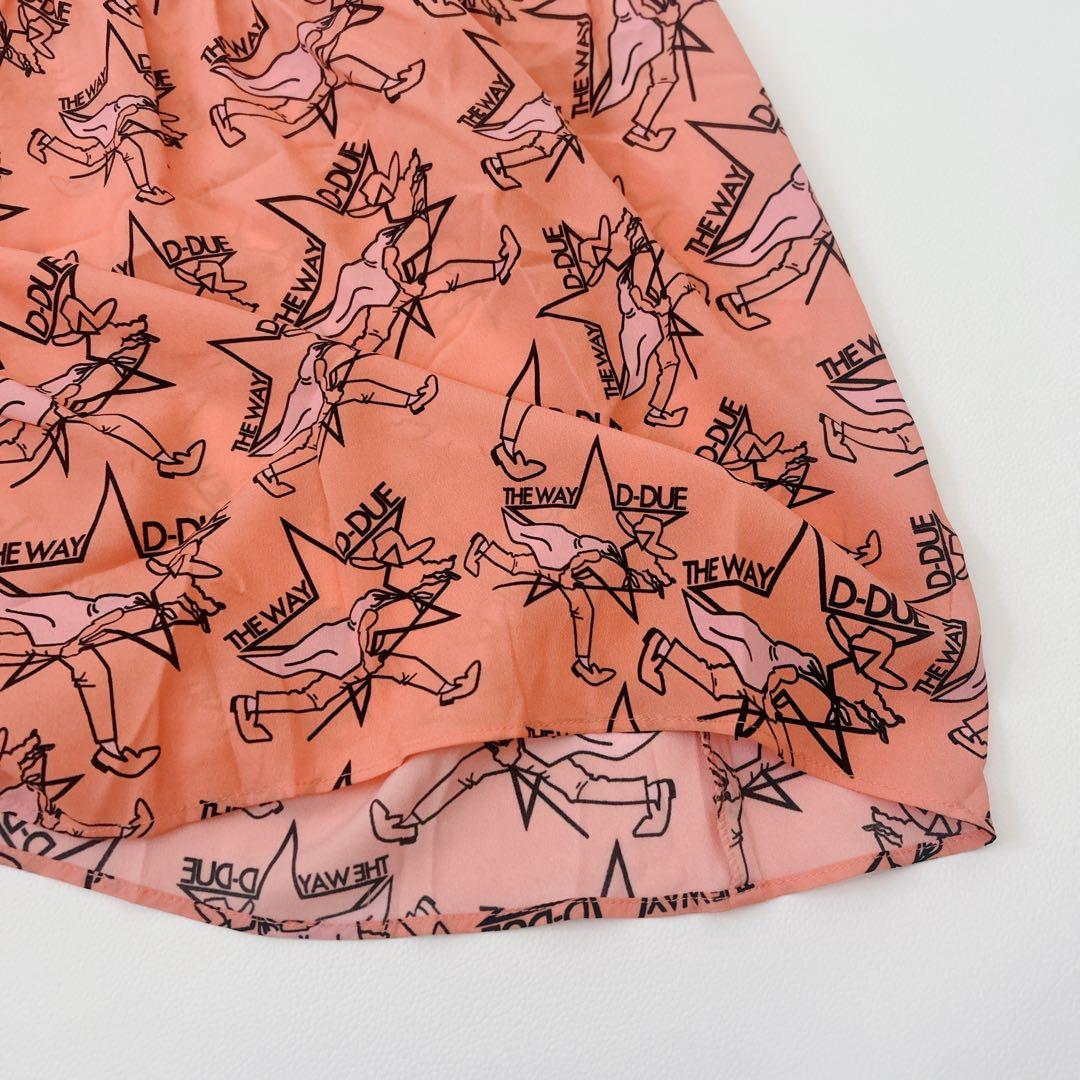 新品　D-due オレンジ　総柄　オオカミ　ワンピース　デドゥエ　アッシュペー