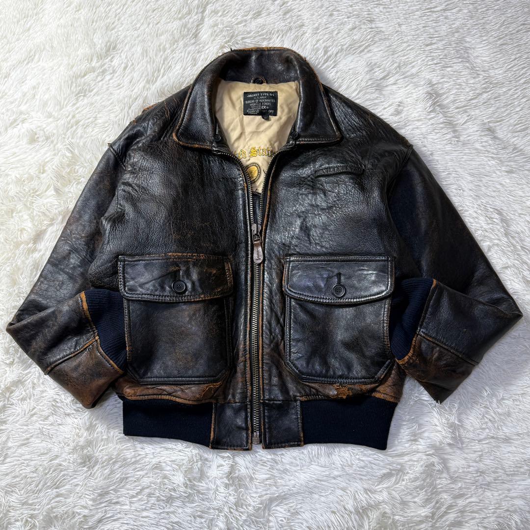 【極上エイジング】胸タグ AVIREX G-1 ピンナップガール 雰囲気◎ S