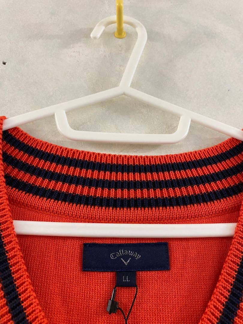 未使用品 Callaway ニットベスト LL メンズ キャロウェイ ロゴ 刺繍