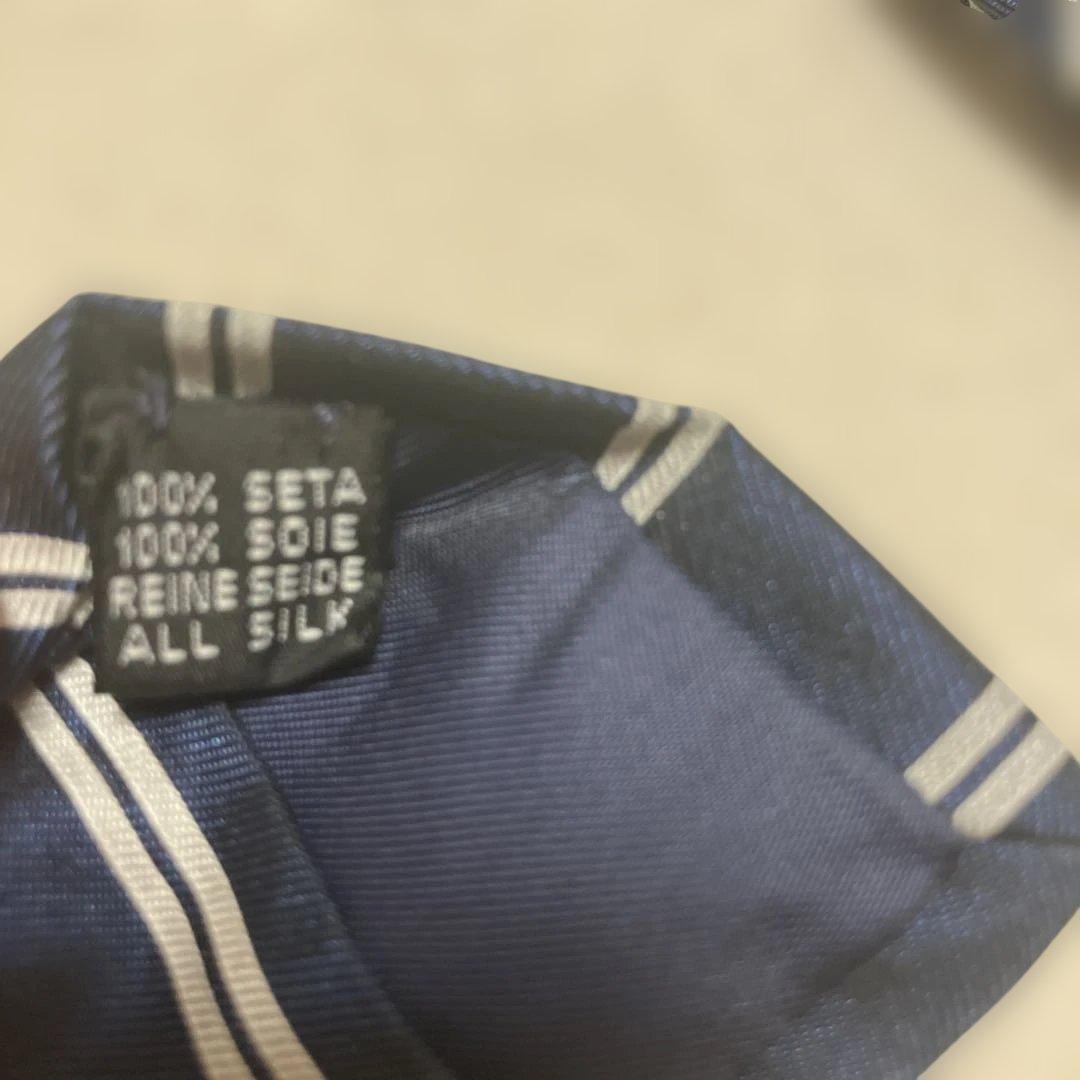 ステファノビジ ネクタイ ストライプ ネイビー × ホワイト