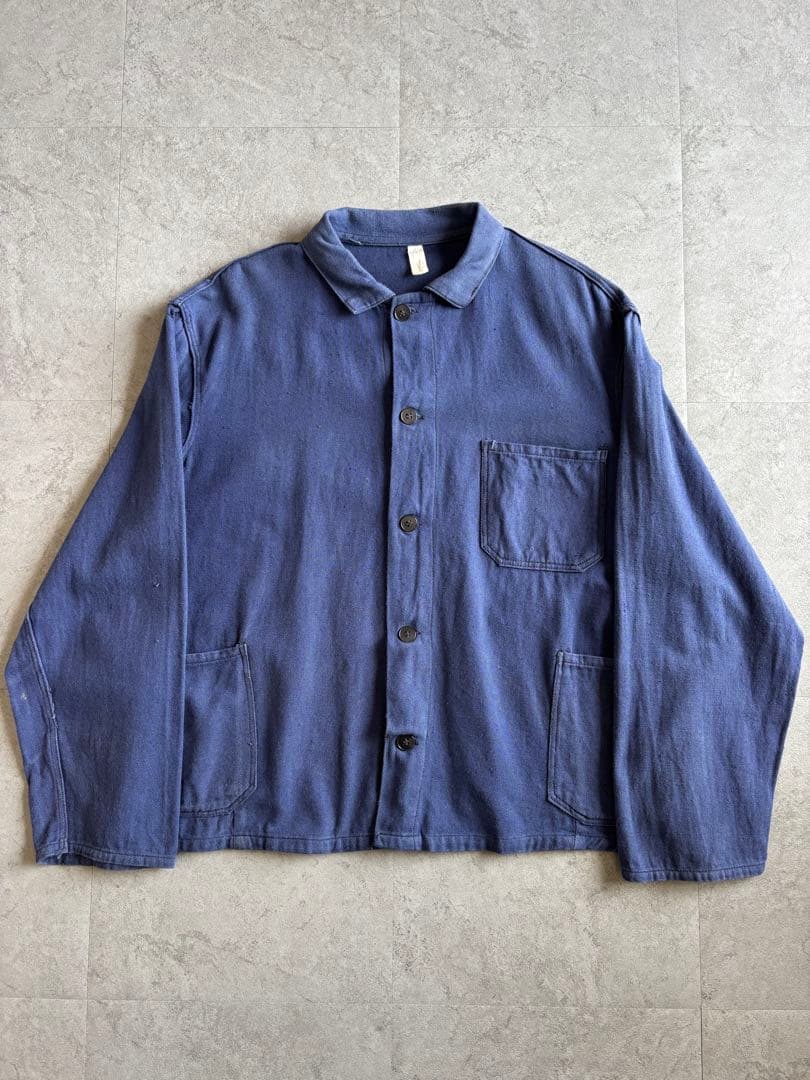 70s- ユーロワークジャケット 短丈 薄手 ネイビー