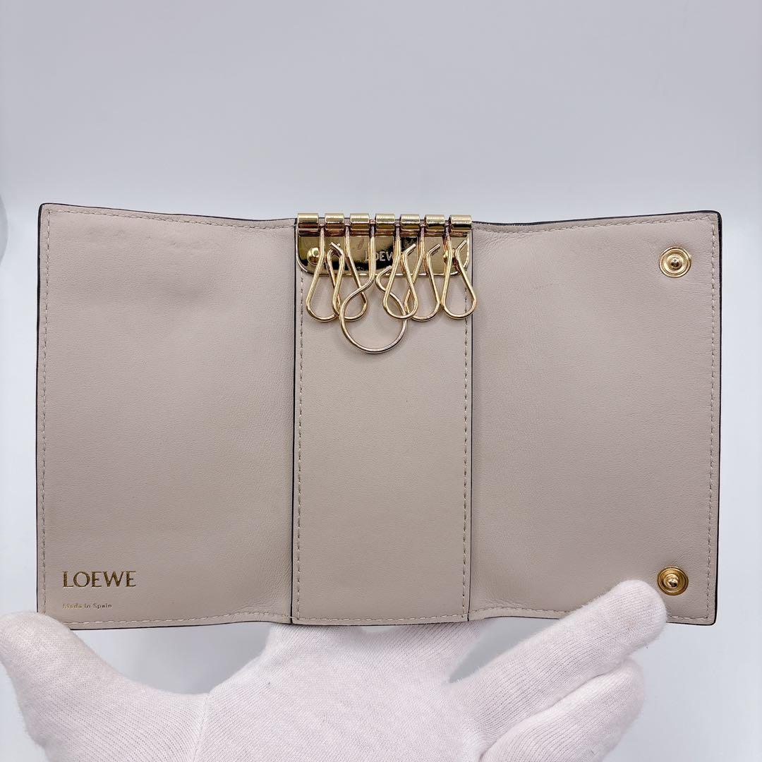 a*u様 LOEWE ロエベ リピート アナグラム 6連 キーケース ライトオー