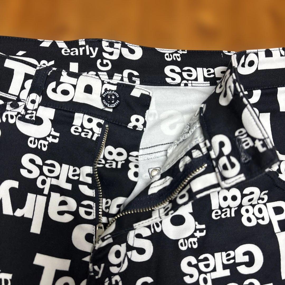 極美品 パーリーゲイツ 2022年 ロゴ総柄 ストレッチパンツ Lサイズ