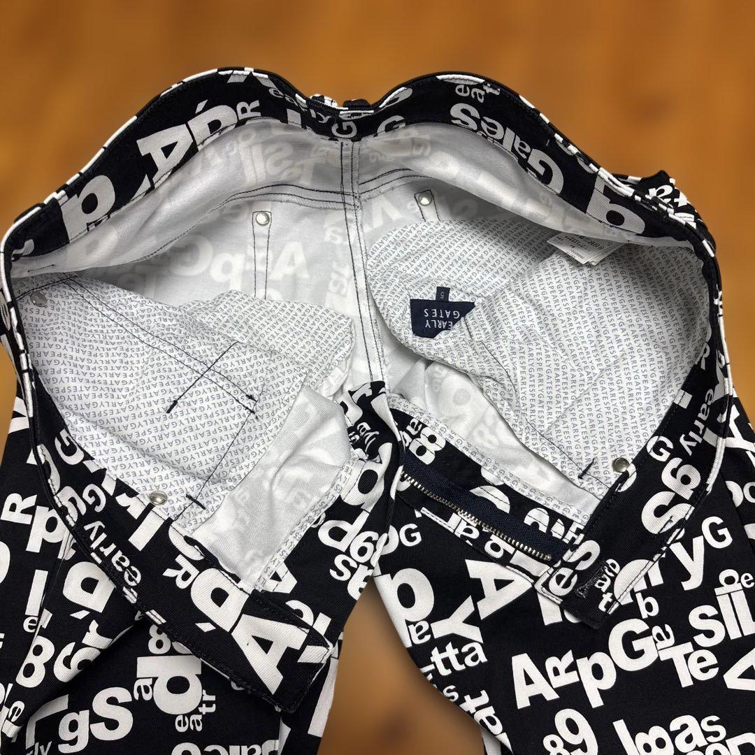 極美品 パーリーゲイツ 2022年 ロゴ総柄 ストレッチパンツ Lサイズ