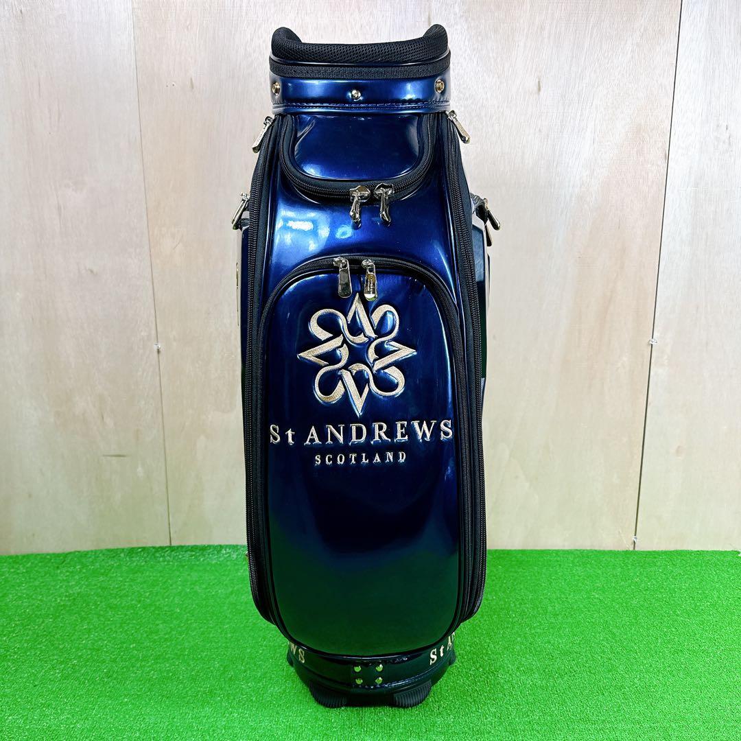 セントアンドリュース スタッズ 刺繍 エナメル 9.5型 3点式 キャディバッグ