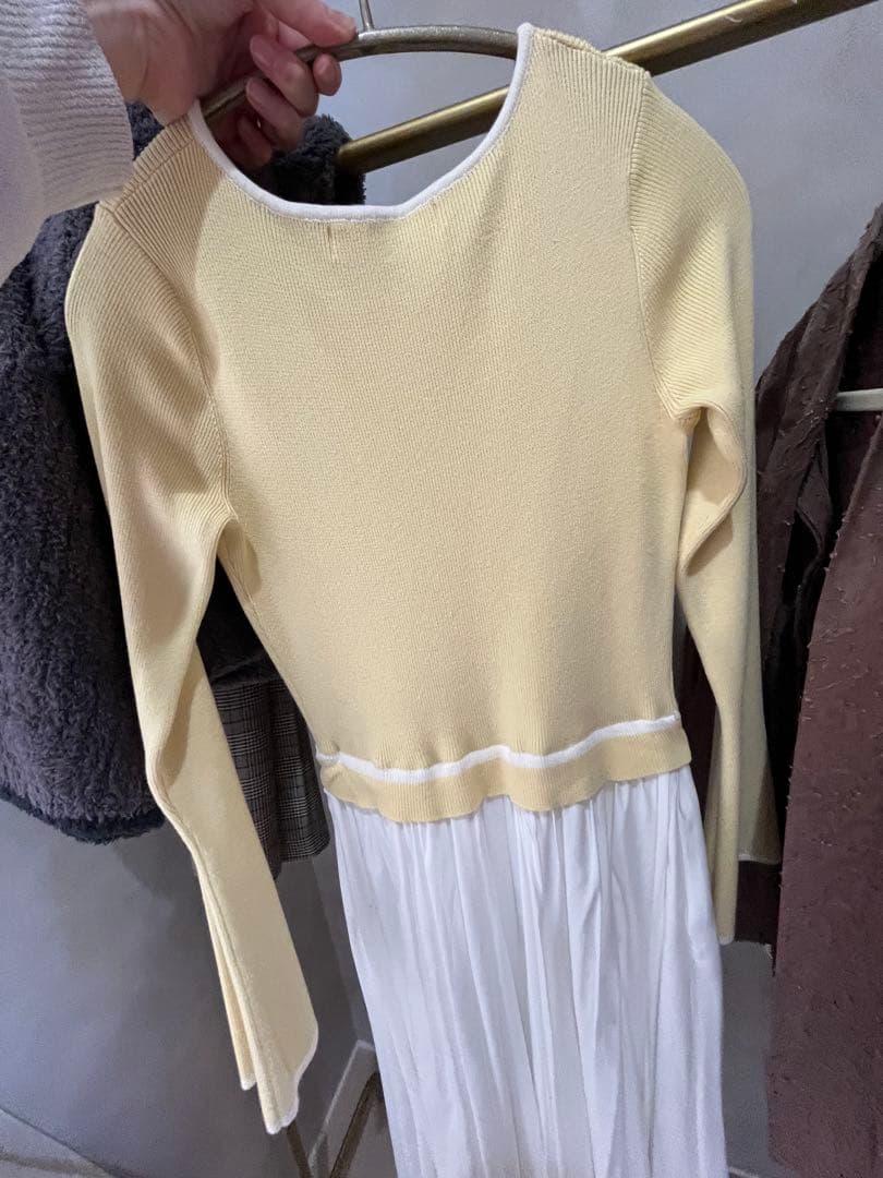 ワンピース herlipto Docking Knit Balloon Dress