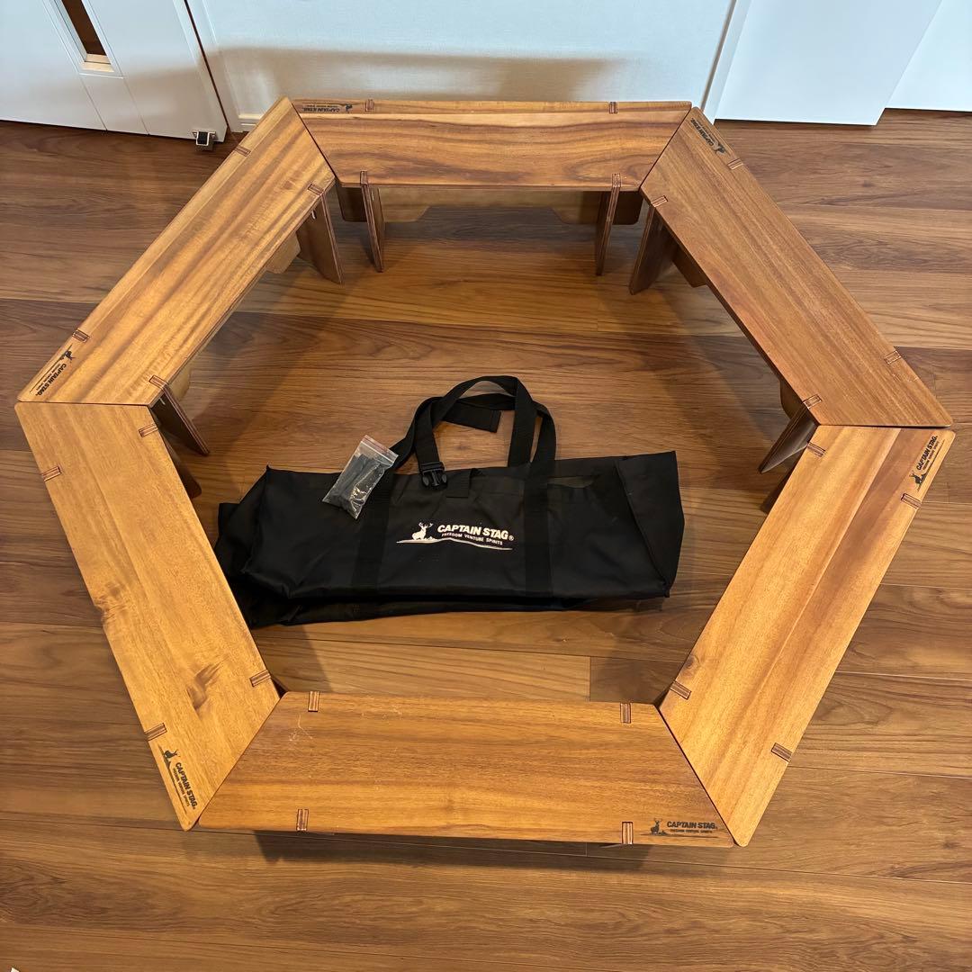 CAPTAIN STAG ヘキサゴンテーブル 収納バッグ付き