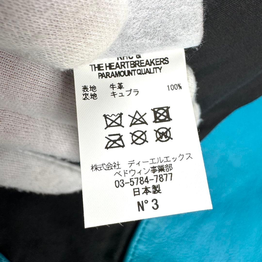 超希少★ベドウィン×ロンハーマン ライダースジャケット ターコイズブルー 牛革