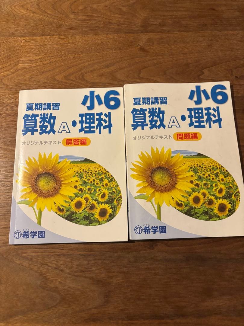 希学園　小6 夏期講習　4科　テキスト+復習テスト