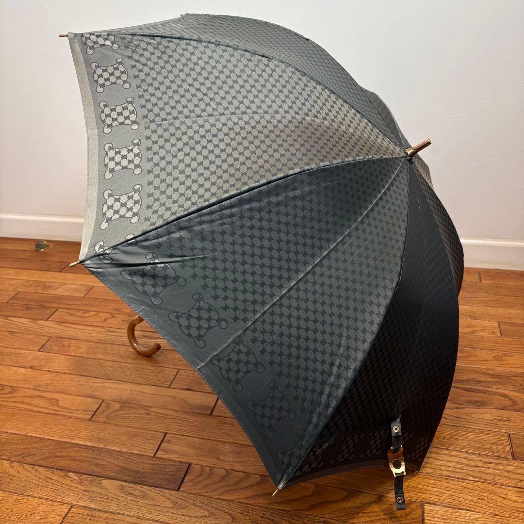 新品 CELINE セリーヌ マカダム柄 長傘 グレー