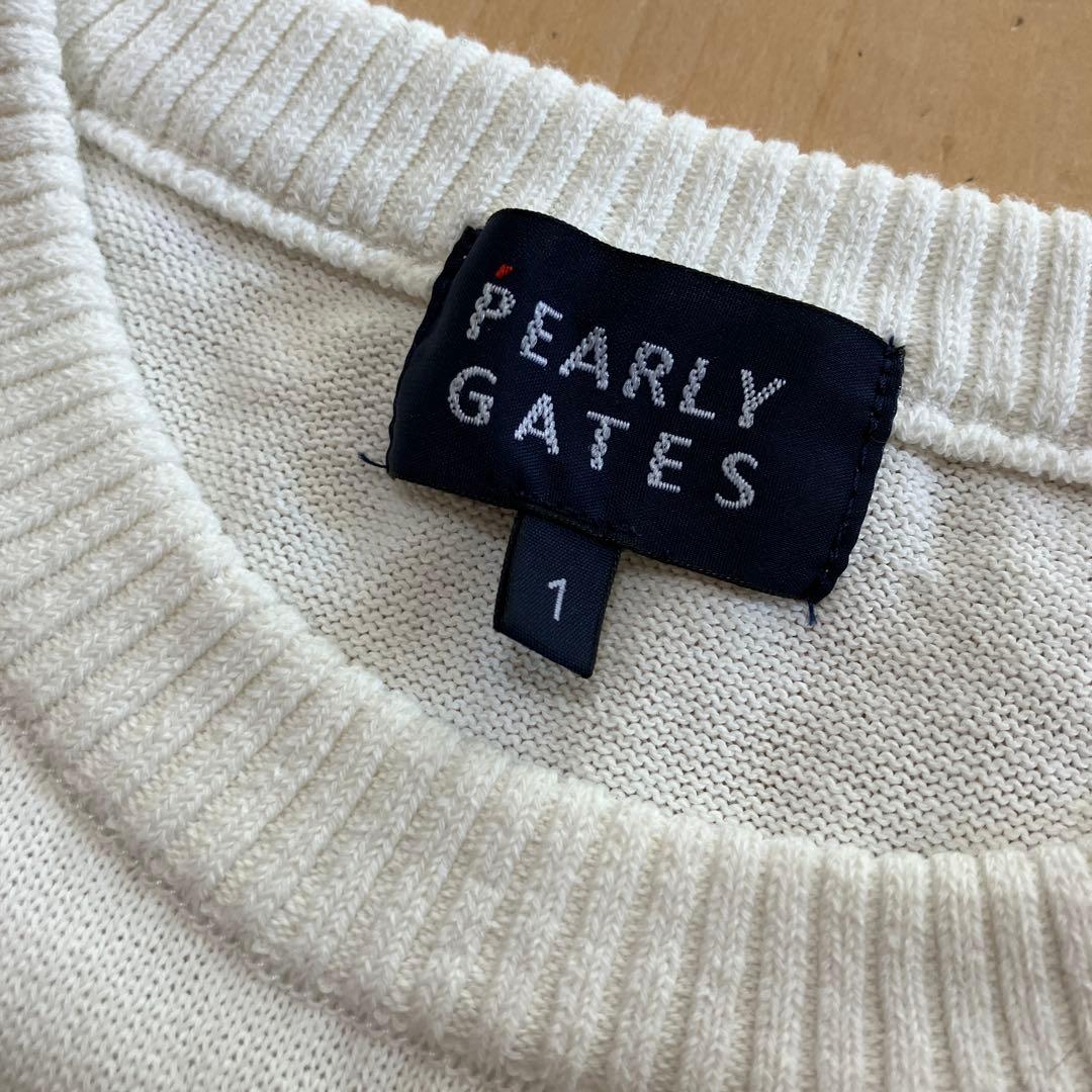 PEARLY GATES パーリーゲイツ　ニット　セーター　総柄　ホワイト　1