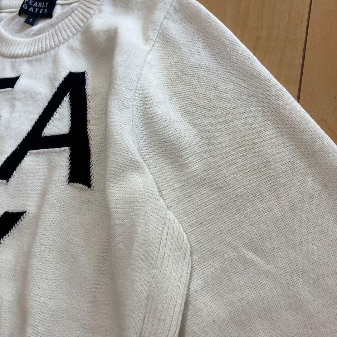 PEARLY GATES パーリーゲイツ　ニット　セーター　総柄　ホワイト　1