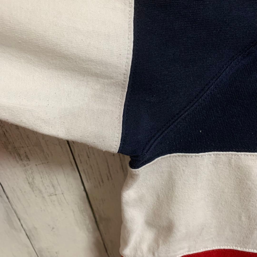 ラルフローレン　ラガーシャツ ラグビーシャツ　刺繍　ビッグポニー　紺白赤