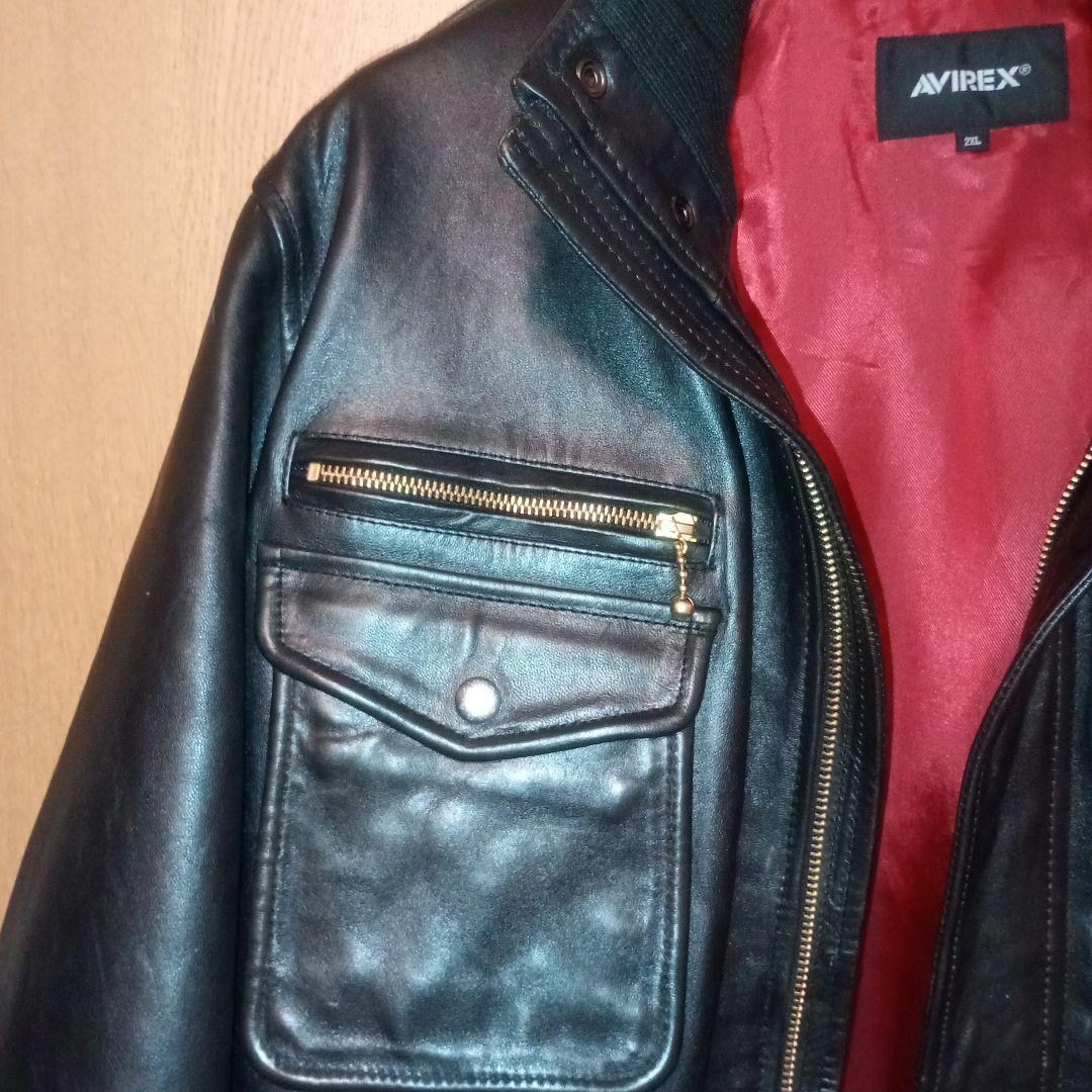 黒艶レザー希少サイズ！アメリカ空軍　ミッドゾーンジャケット　アビレックス　羊革