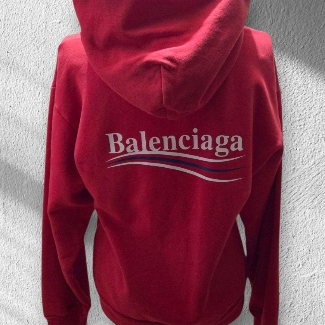 バレンシアガ　 パーカー フード付き　レッド　レディース　フーディー　M