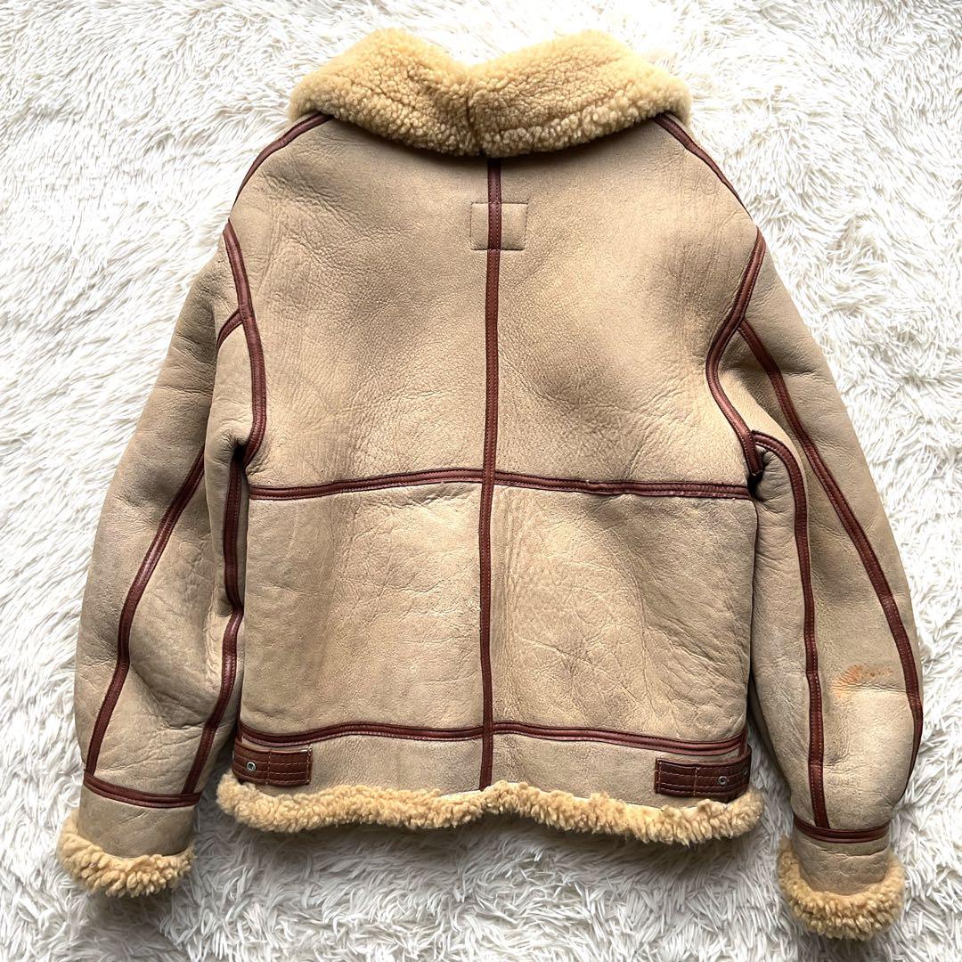 希少✨90's AVIREX B-3 リアルムートン　シープスキン　38 レザー