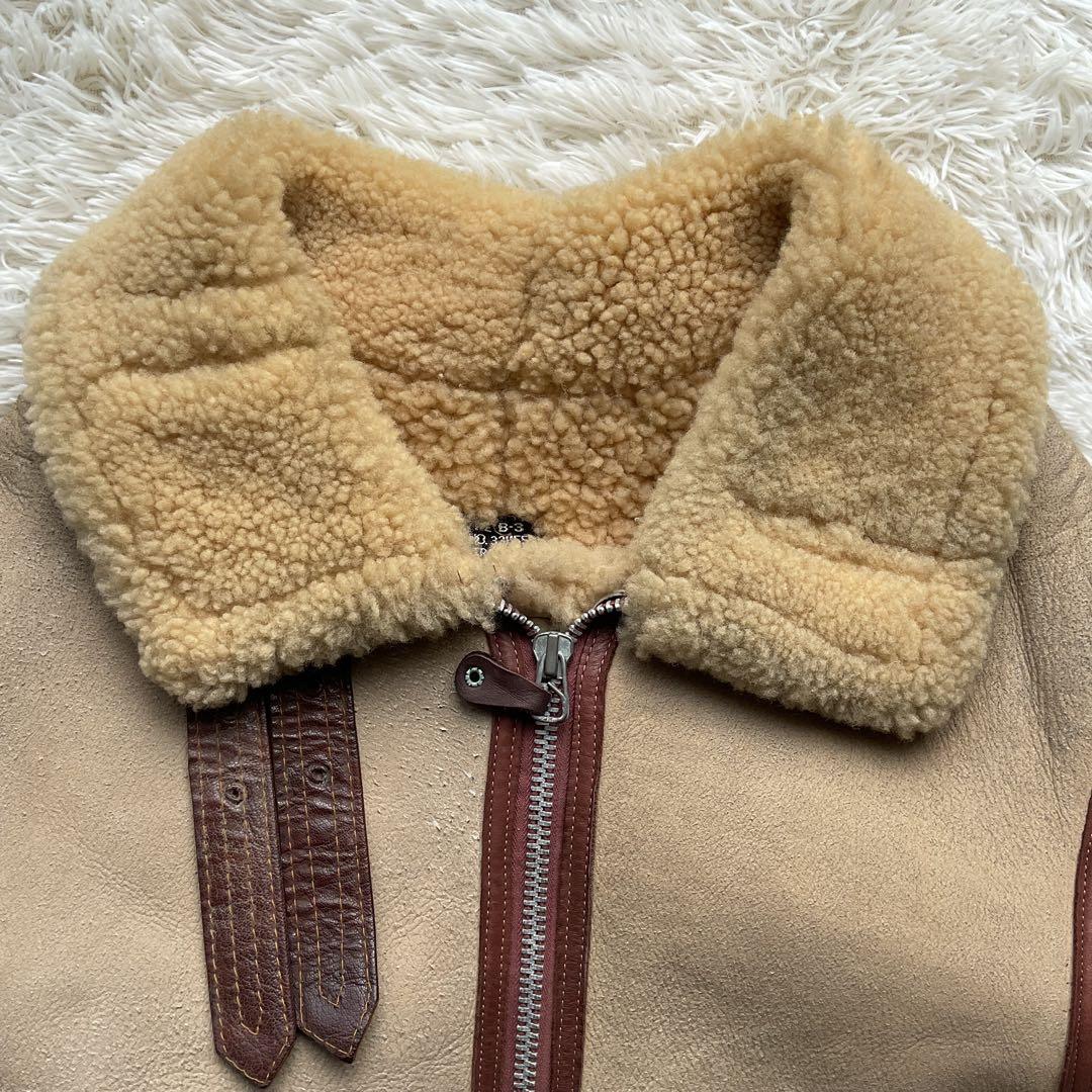 希少✨90's AVIREX B-3 リアルムートン　シープスキン　38 レザー