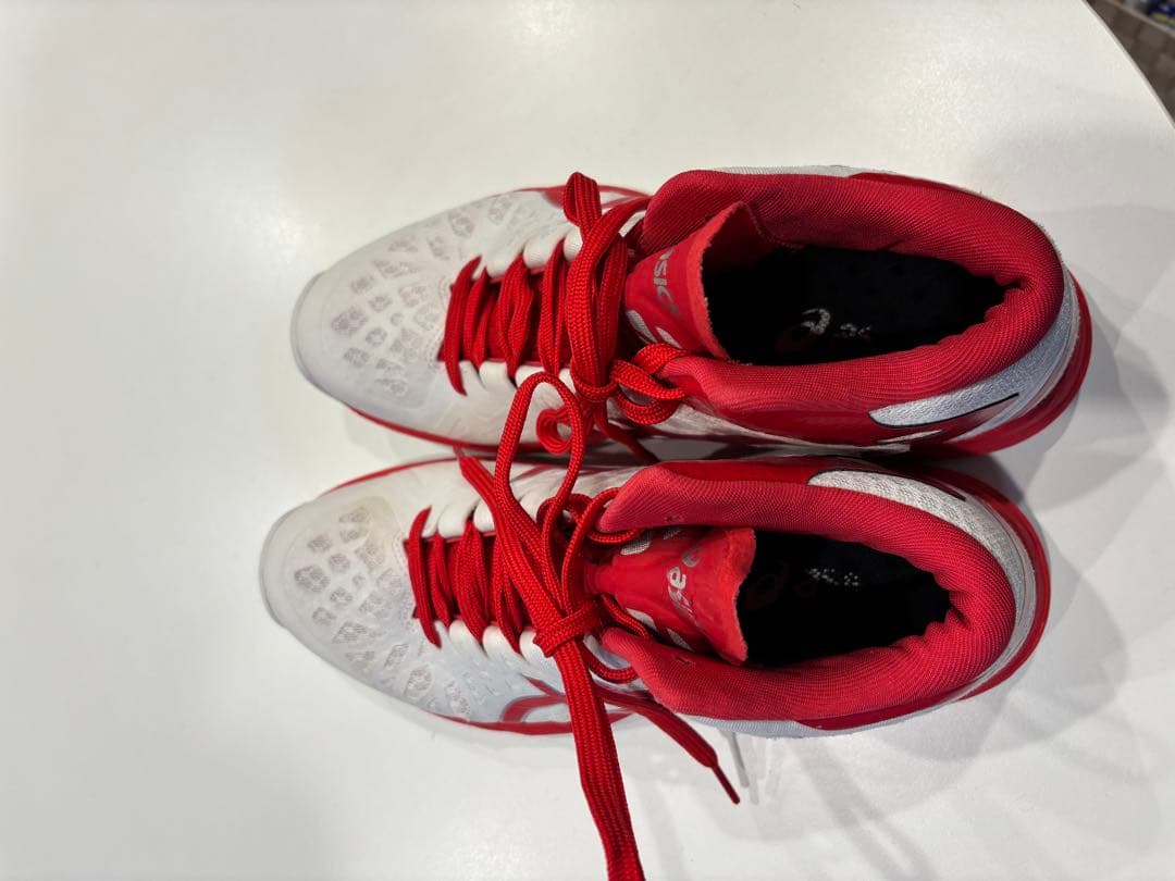 ASICS バレーボールシューズ ホワイト/レッド