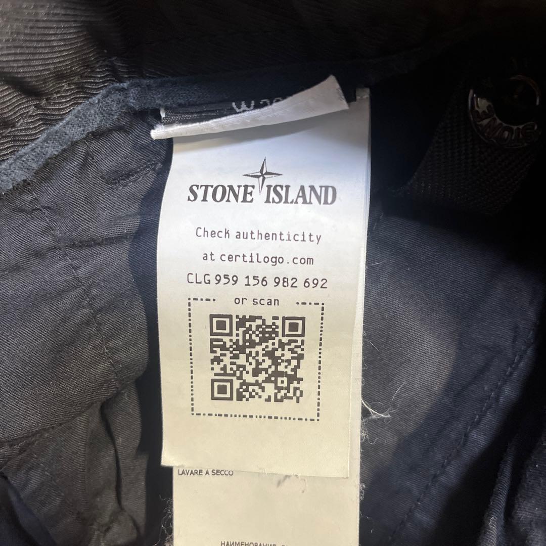 STONE  ブラックカーゴパンツW30