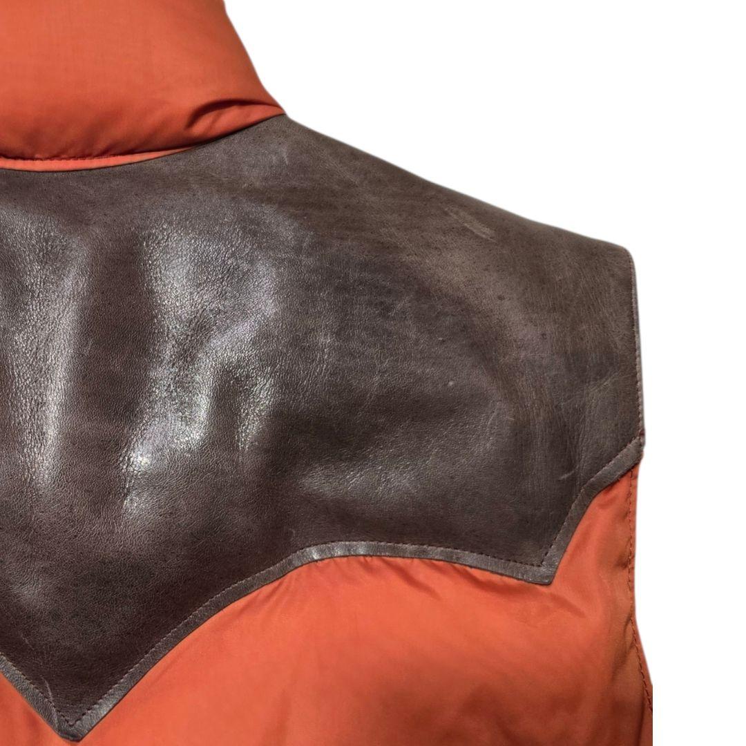 ロッキーマウンテンフェザーベッド ウエアハウス ダウンベスト 馬革 38