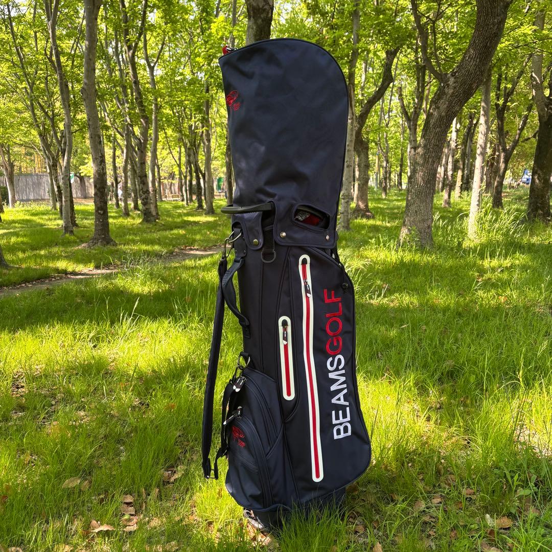 ビームス【BEAMS】スタンド式キャディーバッグ 《ネイビー色》