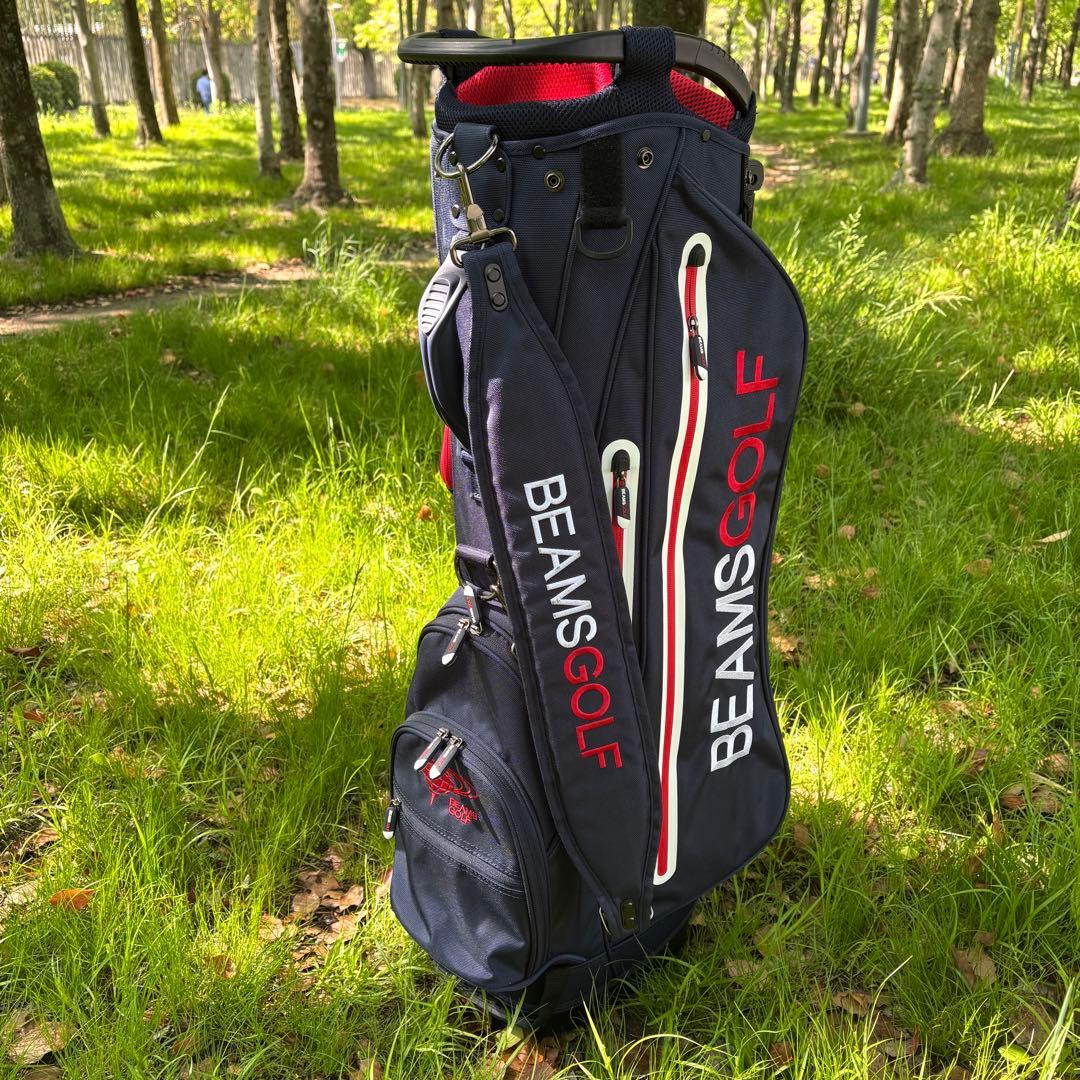 ビームス【BEAMS】スタンド式キャディーバッグ 《ネイビー色》