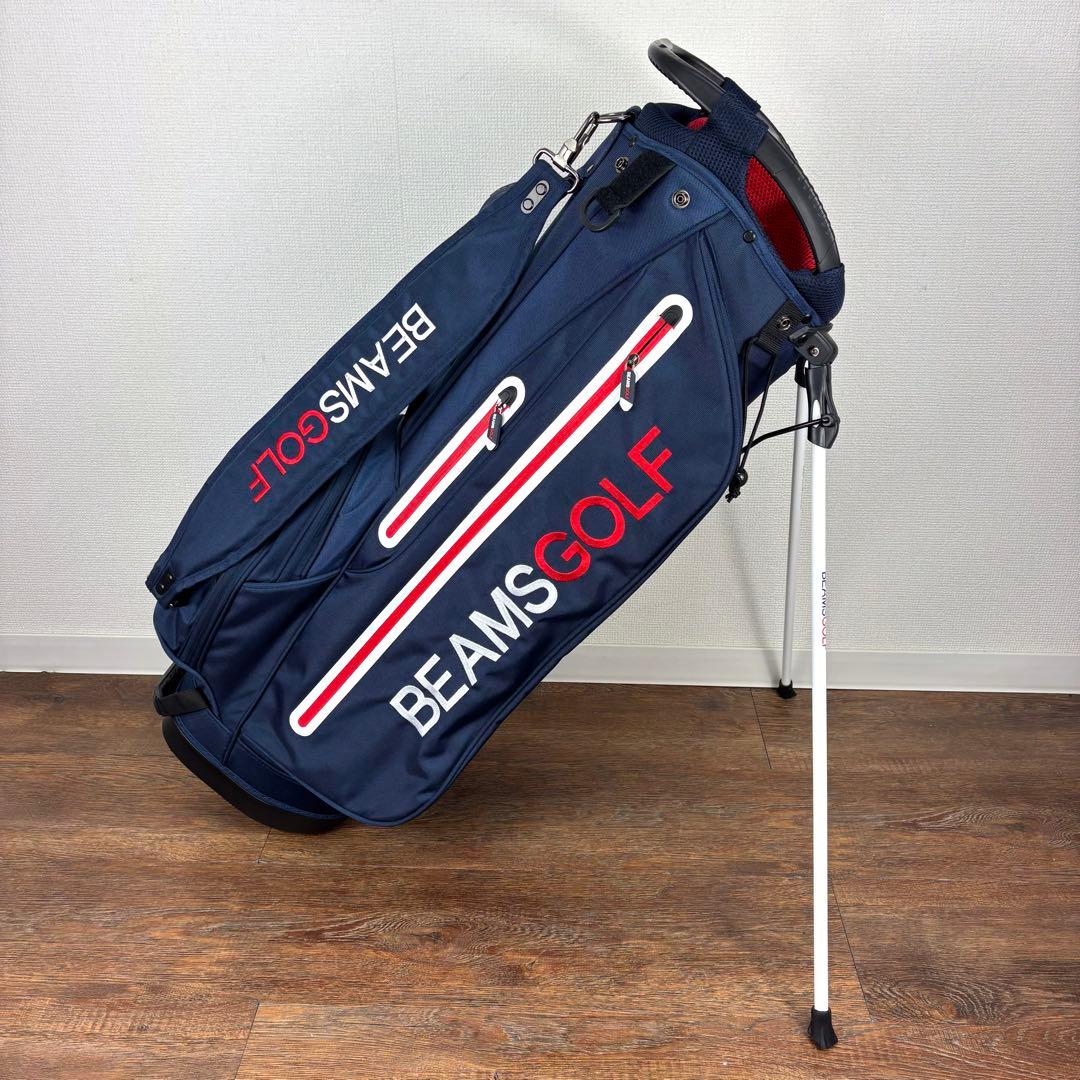 ビームス【BEAMS】スタンド式キャディーバッグ 《ネイビー色》