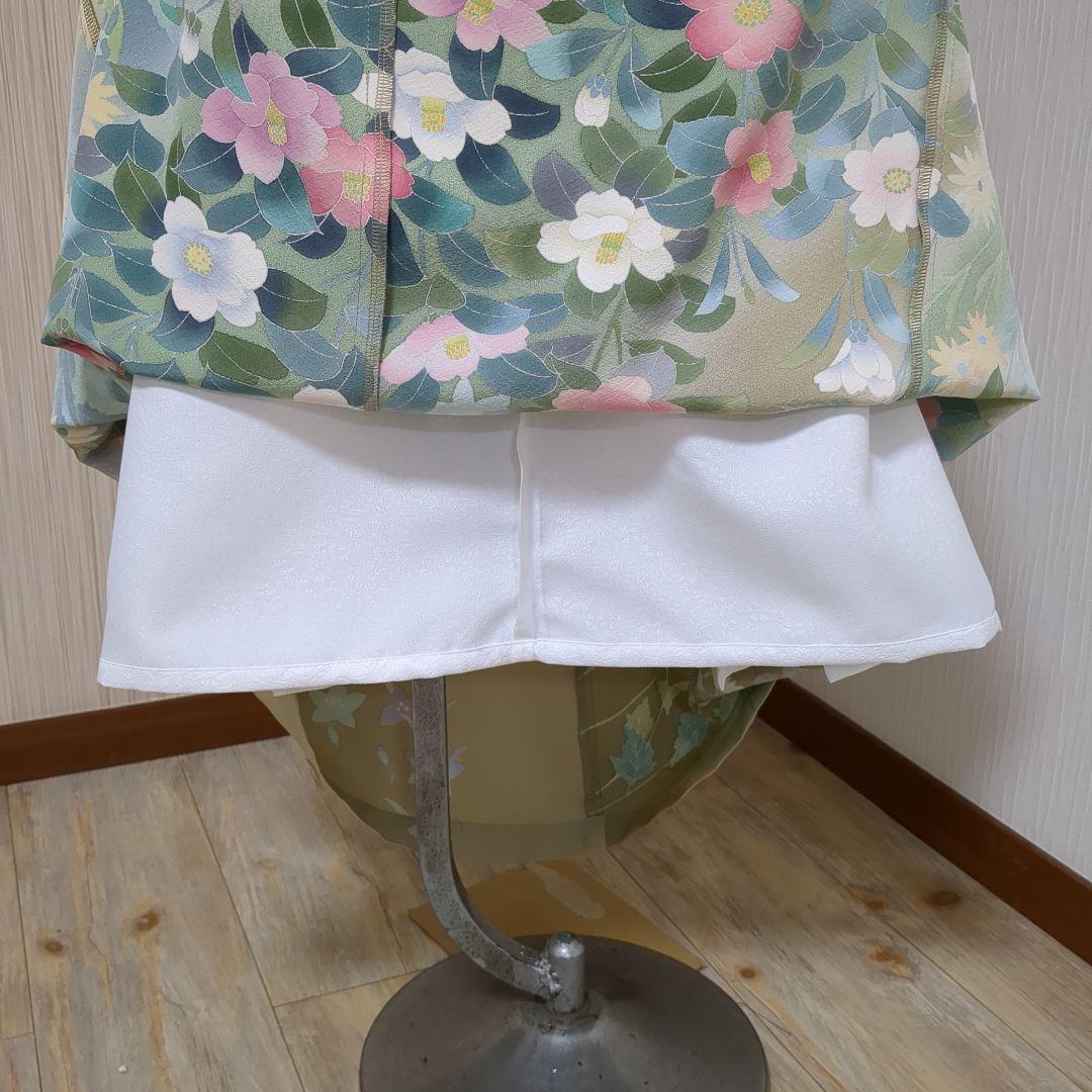 着物リメイク　正絹訪問着　作家物　　フレアーロングワンピースドレス　裏地付