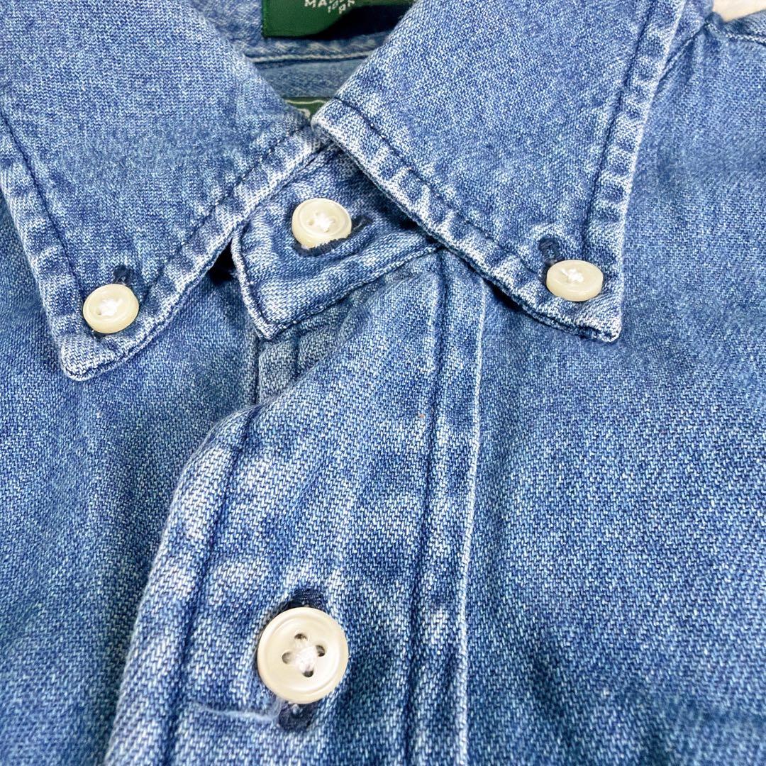 【希少】ポロバイラルフローレン　ポニーロゴ　デニムシャツ　XL相当　レディース