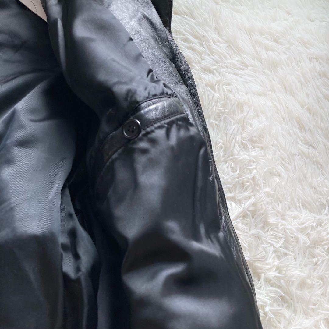 90's✨レザーダウンジャケット　本革　ブルゾン　キムタク　M オーバーサイズ