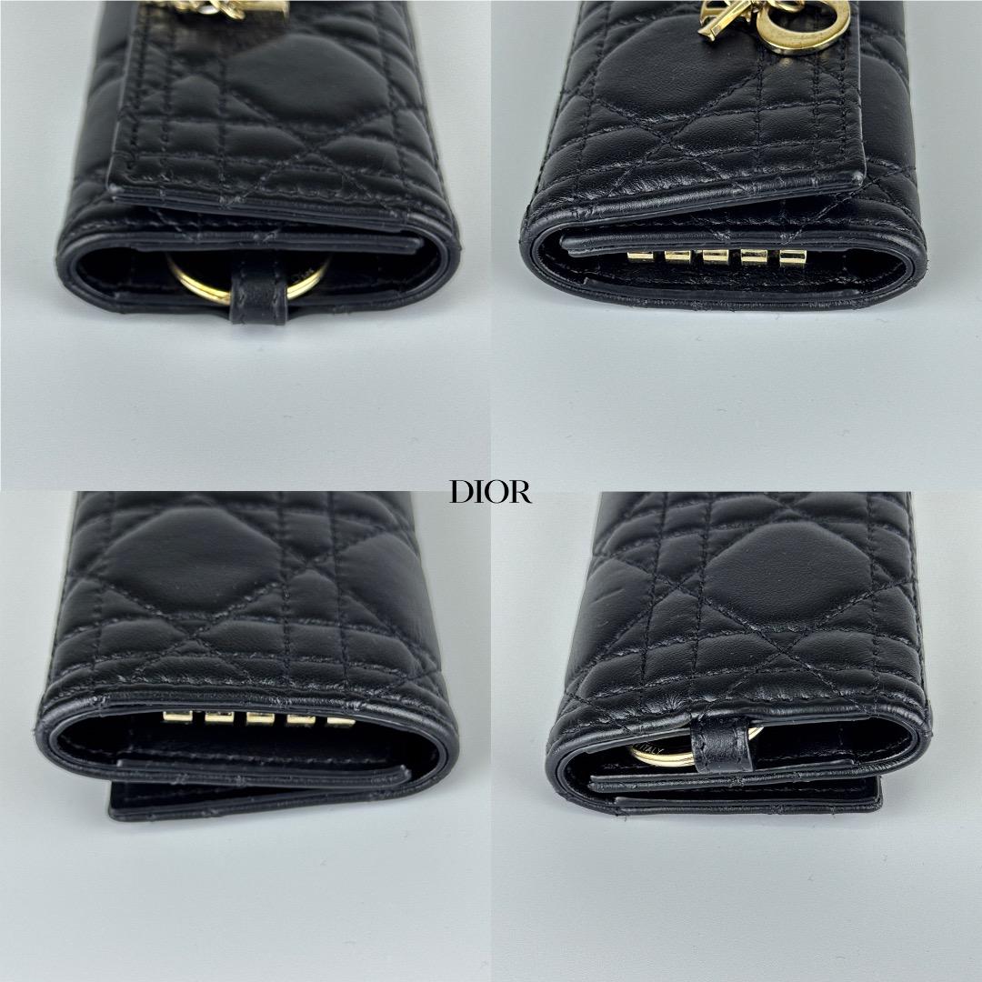 正規品　美品　Dior ディオール　カナージュ　ラムスキン　４連　キーケース