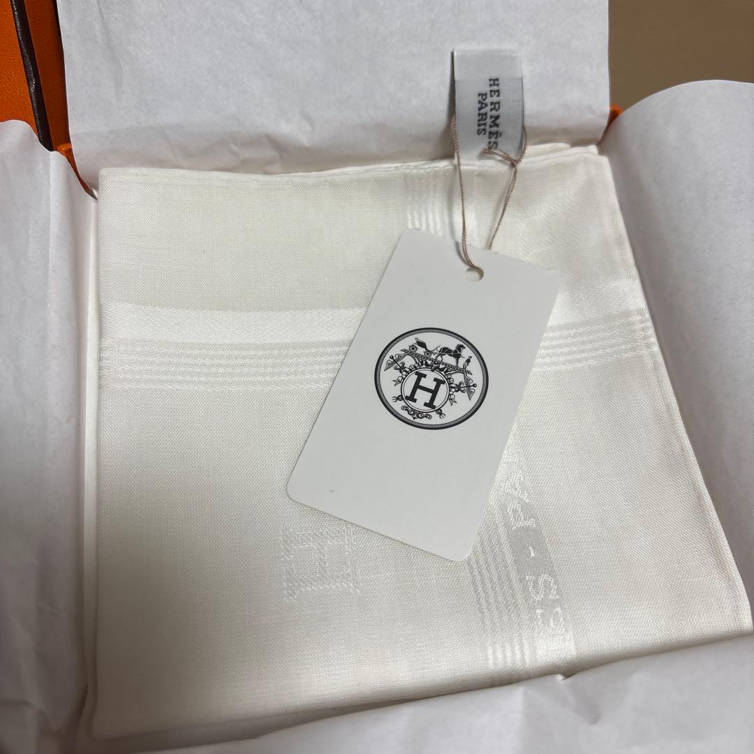新品 HERMES / エルメス ハンカチーフ ホワイト