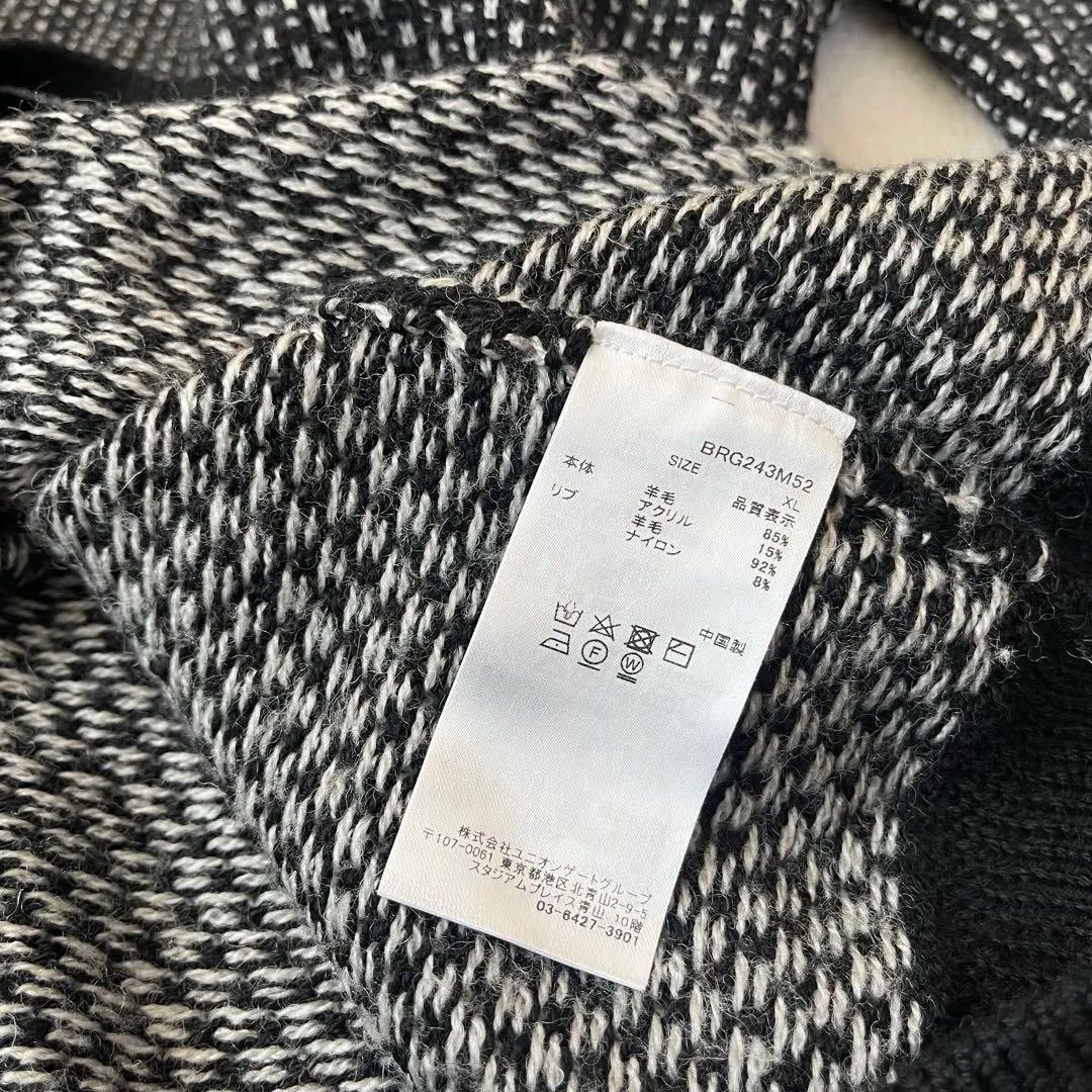 極美品★37,400円 BRIEFING メリノウールロゴニット セーター黒XL