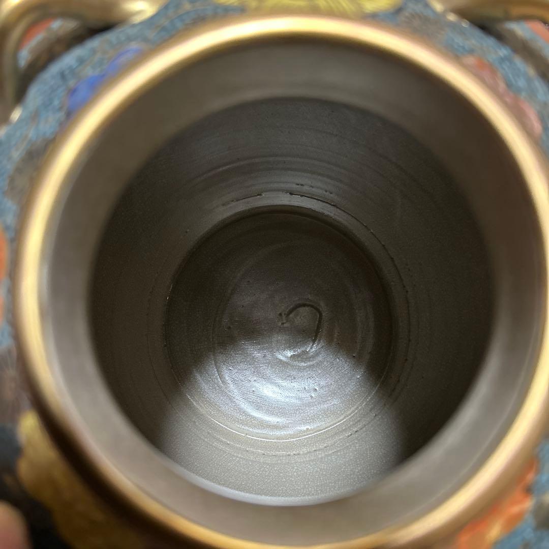 希少　湖東焼飾り壺　金襴手立体釉　大型美品