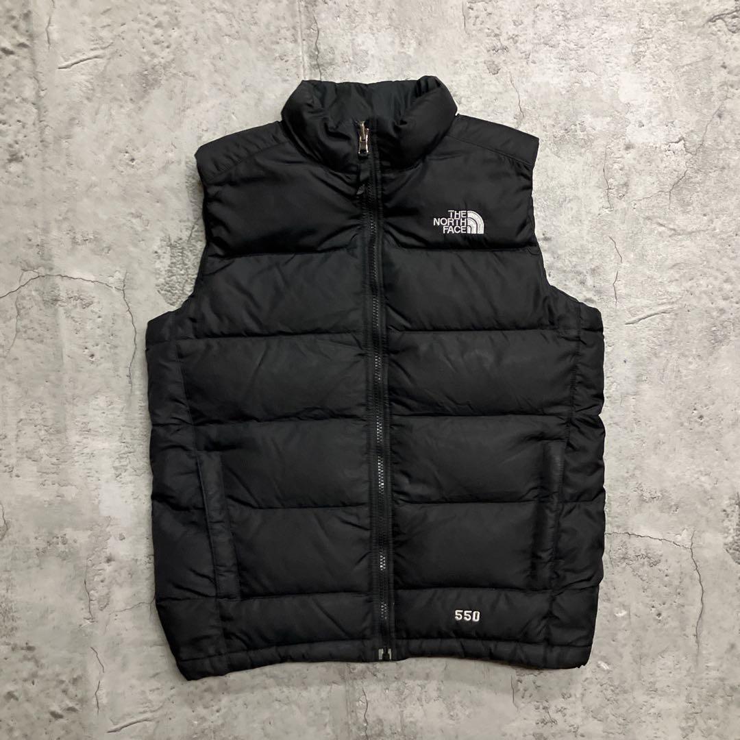 美品　US ザノースフェイス　550フィル　ヌプシ　ダウンベスト　ボーイズL